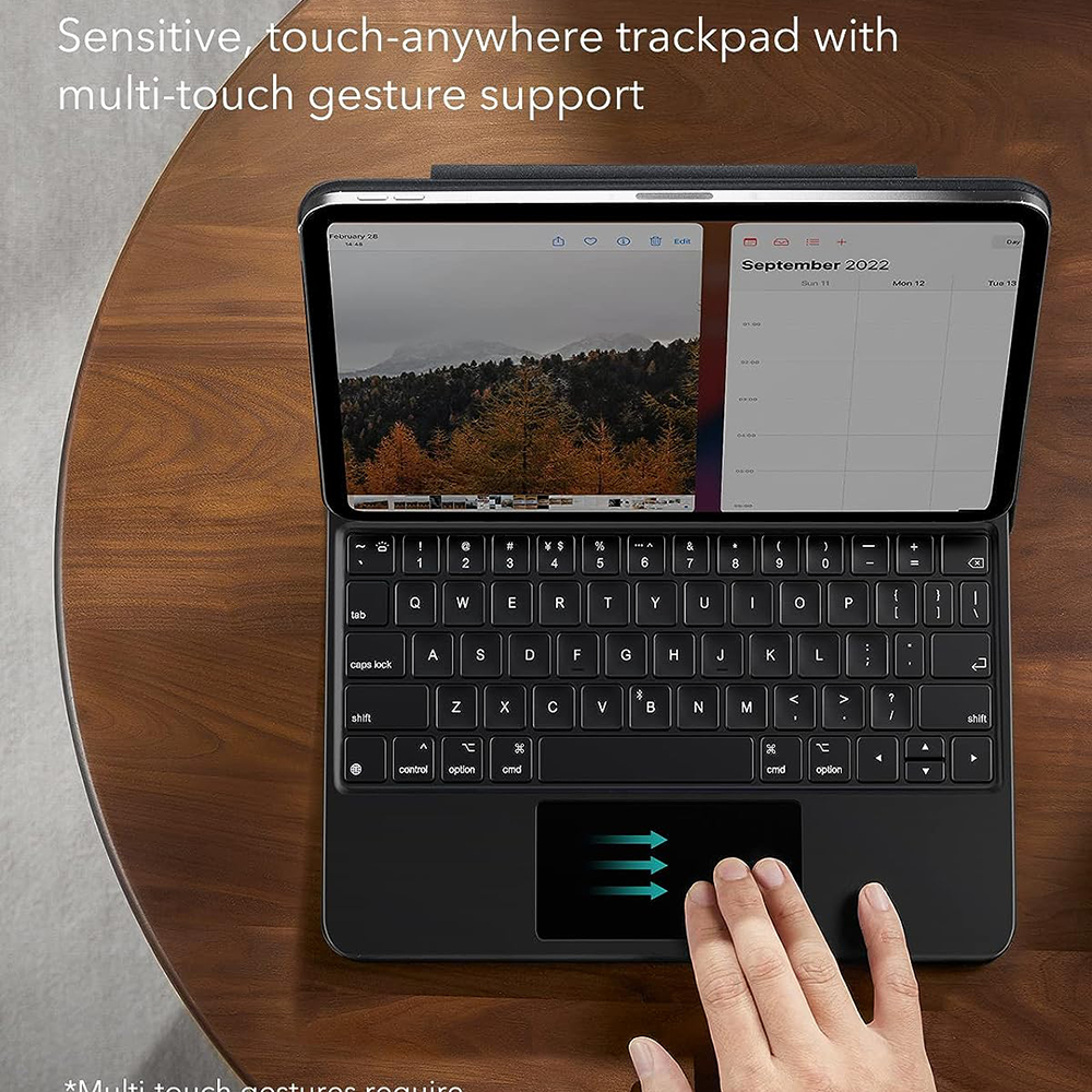 Housse avec clavier pour Apple iPad (2025) / (2022), ESR, Rebound, Noire, Reconditionnée