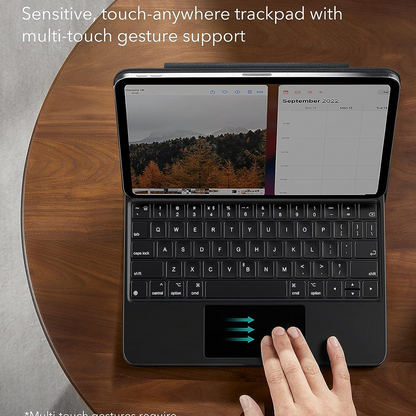 Housse avec clavier pour Apple iPad (2025) / (2022), ESR, Rebound, Noire, Reconditionnée