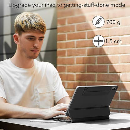 Housse avec clavier pour Apple iPad (2025) / (2022), ESR, Rebound, Noire, Reconditionnée