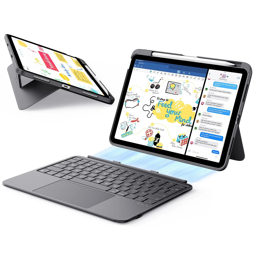 Toetsenbordhoes voor Apple iPad Air 11 (2026) / iPad Air 11 (2025) / Air 11 (2024) / Air (2022) / Air (2020), ESR, Flex, Grijs