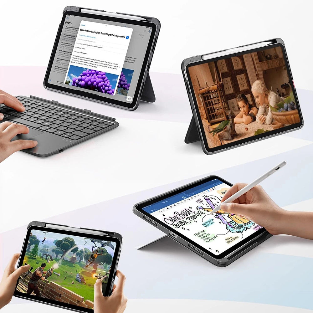 Toetsenbordhoes voor Apple iPad Air 11 (2026) / iPad Air 11 (2025) / Air 11 (2024) / Air (2022) / Air (2020), ESR, Flex, Grijs