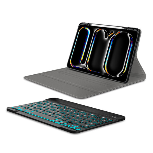 Hoes met Toetsenbord voor Apple iPad Pro 11 (2024), Techsuit, CozyTab, Zwart