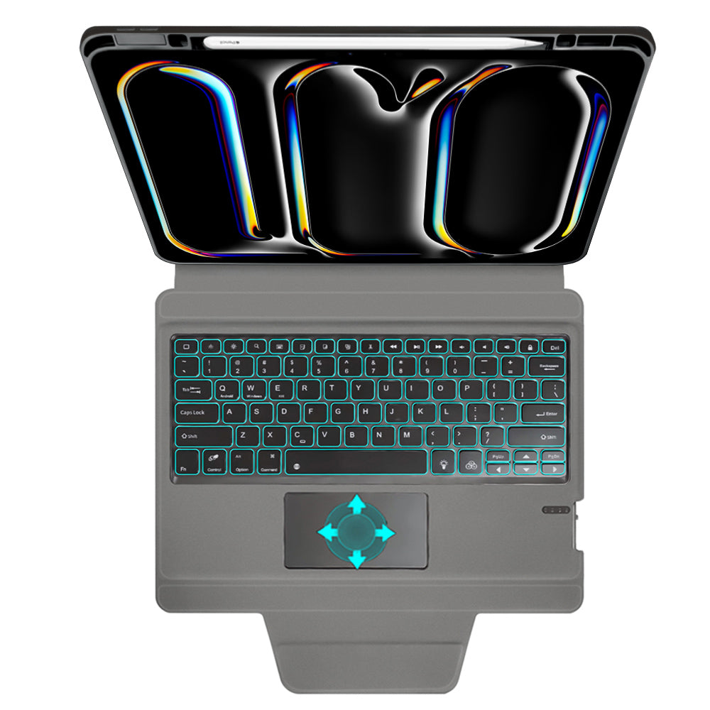 Tastaturhülle für Apple iPad Pro 13 (2024), Techsuit, KeyTab Pro, Schwarz