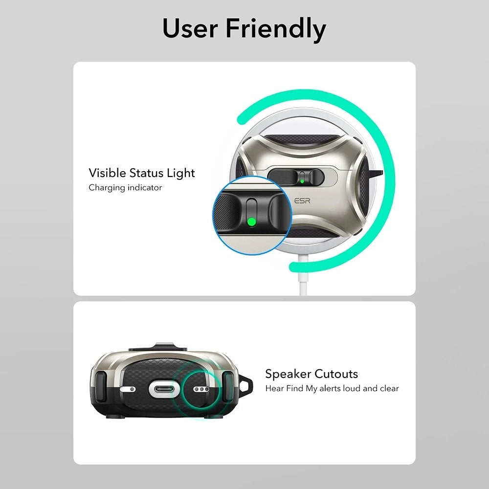 ESR Cyber FlickLock hoes voor Apple AirPods Pro 3, Gri