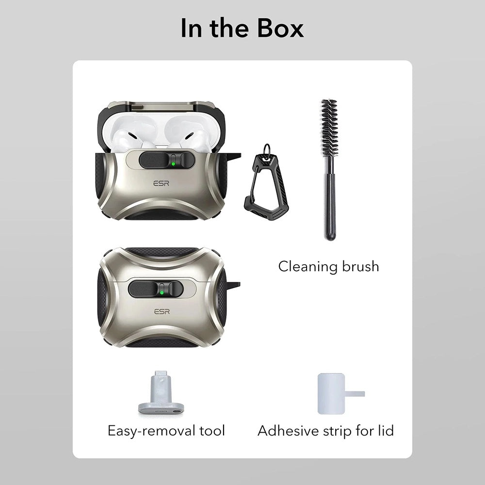 ESR Cyber FlickLock hoes voor Apple AirPods Pro 3, Gri