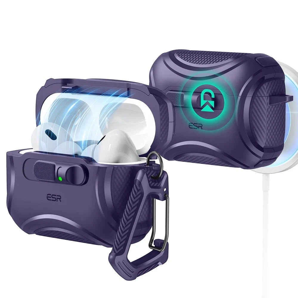 ESR Cyber FlickLock hoes voor Apple AirPods Pro 3, Paars