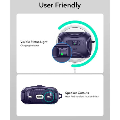 ESR Cyber FlickLock hoes voor Apple AirPods Pro 3, Paars