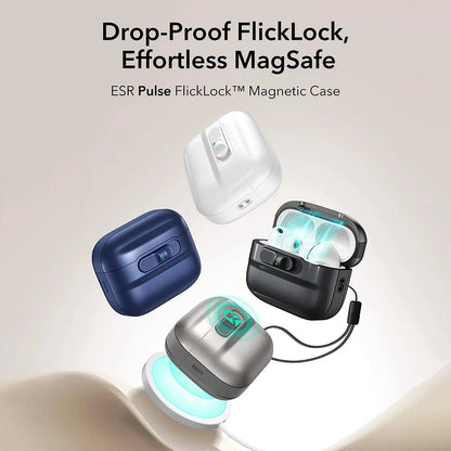 ESR Pulse Magnetic FlickLock hoes voor Apple AirPods Pro 3, Marineblauw