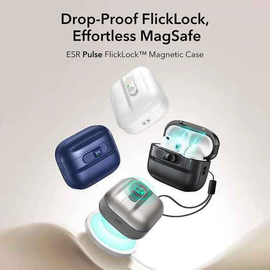 ESR Pulse Magnetic FlickLock hoes voor Apple AirPods Pro 3, Marineblauw