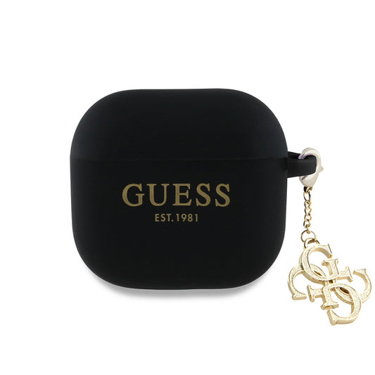 Guess W/4G Charm hoes voor Apple AirPods 4, Zwart