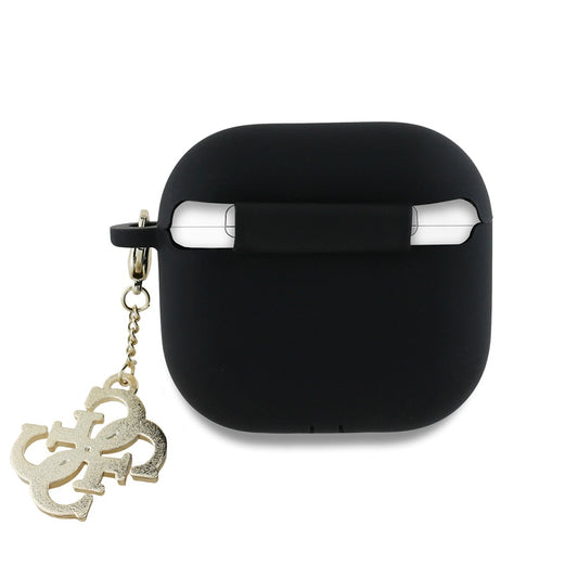 Guess W/4G Charm hoes voor Apple AirPods 4, Zwart