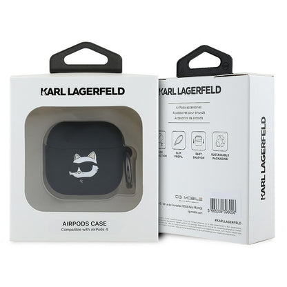 Karl Lagerfeld 3D Choupette's Head hoes voor Apple AirPods 4, Zwart