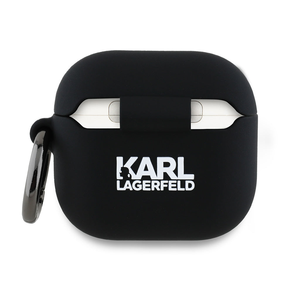 Karl Lagerfeld 3D Karl's Head hoes voor Apple AirPods 4, Zwart