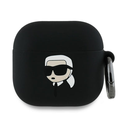 Karl Lagerfeld 3D Karl's Head hoes voor Apple AirPods 4, Zwart
