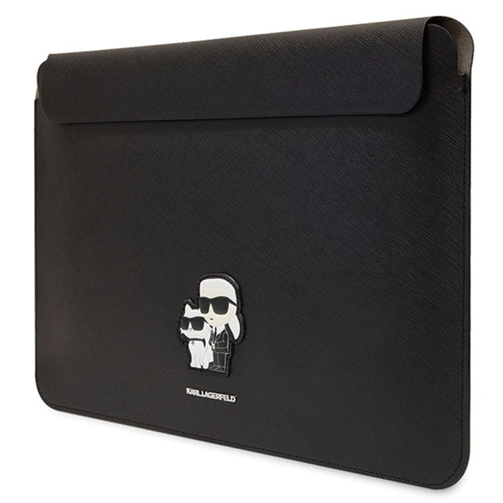 Karl Lagerfeld Saffiano hoes voor 14 inch laptop, Zwart