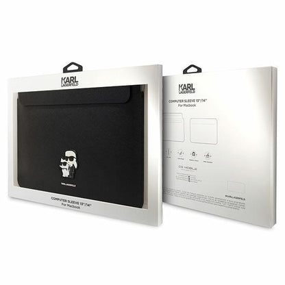 Karl Lagerfeld Saffiano hoes voor 14 inch laptop, Zwart