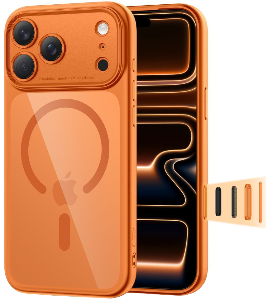 Étui MagSafe pour Apple iPhone 17 Pro, Tech-Protect, MagPeak, Orange