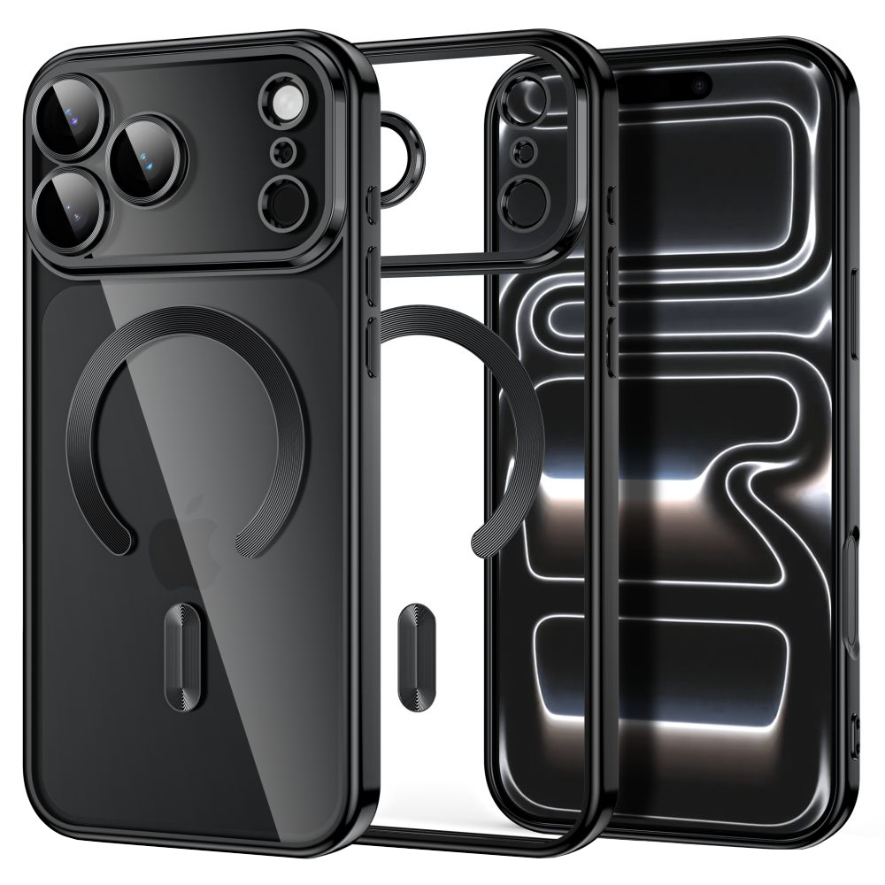 Coque MagSafe pour Apple iPhone 18 Pro / 17 Pro, Tech-Protect, Magflex, Noir Satiné