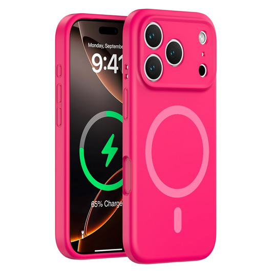 MagSafe-Hülle für Apple iPhone 17 Pro Max, OEM, Flüssigsilikon, Rosa