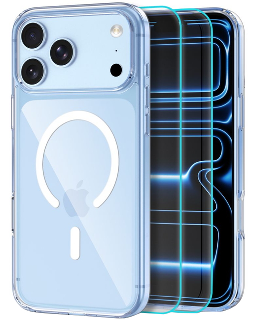 MagSafe-hoes voor Apple iPhone 18 Pro Max / 17 Pro Max, Tech-Protect, Flexair Hybrid met schermbeschermer, transparant