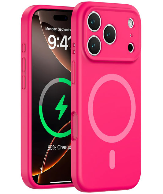 MagSafe-Hülle für Apple iPhone 17 Pro, OEM, Flüssigsilikon, Rosa