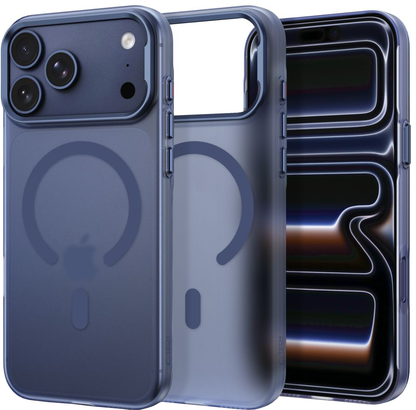 Coque MagSafe pour Apple iPhone 18 Pro / 17 Pro, Tech-Protect, MagZero, Bleu Marine Mat