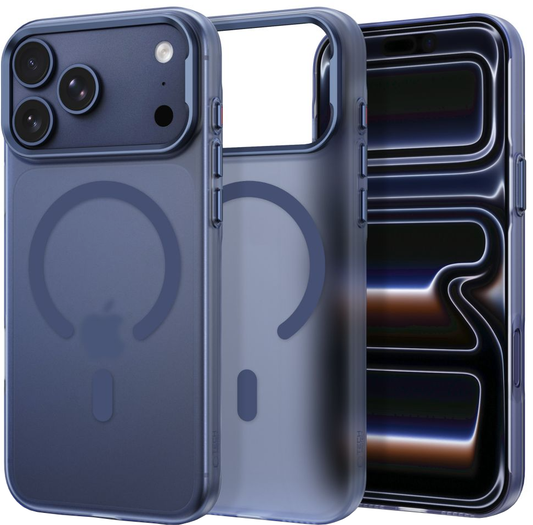 Coque MagSafe pour Apple iPhone 18 Pro / 17 Pro, Tech-Protect, MagZero, Bleu Marine Mat