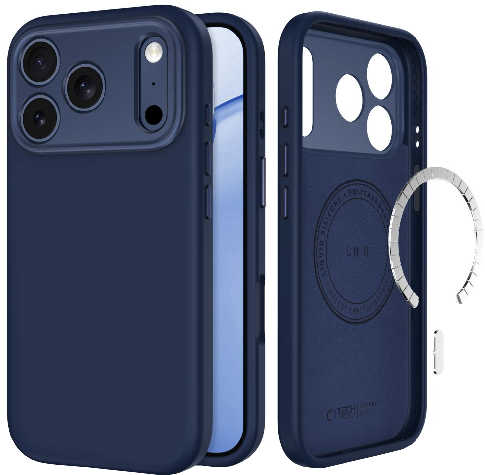Coque MagSafe pour Apple iPhone 18 Pro / 17 Pro, Tech-Protect, Uniq CC, Bleu marine