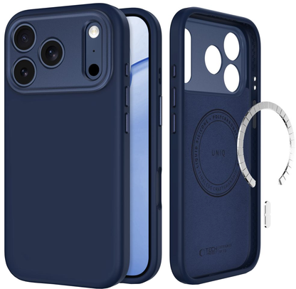 Coque MagSafe pour Apple iPhone 18 Pro / 17 Pro, Tech-Protect, Uniq CC, Bleu marine