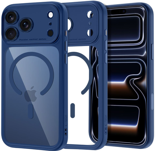 Coque MagSafe pour Apple iPhone 18 Pro Max / 17 Pro Max, Tech-Protect, MagPeak CC, Bleu marine