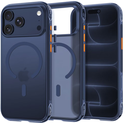 Coque MagSafe pour Apple iPhone 18 Pro / 17 Pro, Tech-Protect, MagAir CC, Bleu Marine Mat