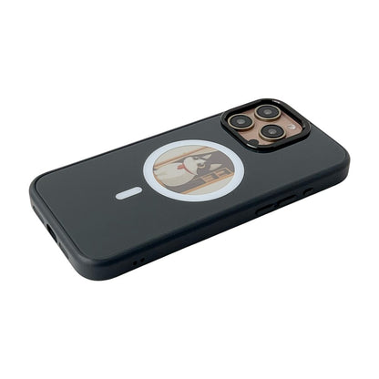 MagSafe-hoes voor Apple iPhone 14 Pro Max, OEM, Ronde Scherm Smart E-Ink, Zwart