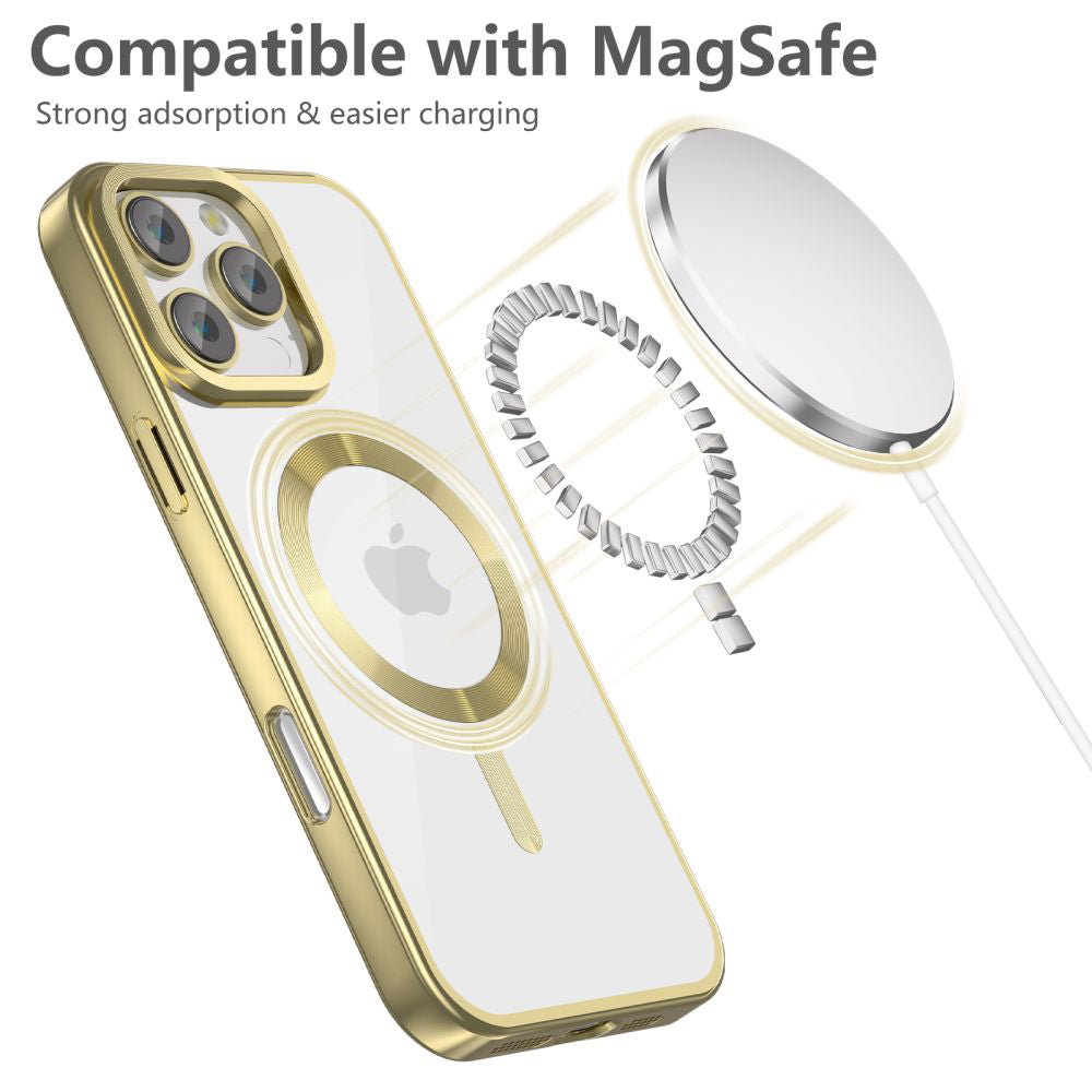 MagSafe hoesje voor Apple iPhone 16 Pro Max, Tech-Protect, Magflex Satin, Goud 