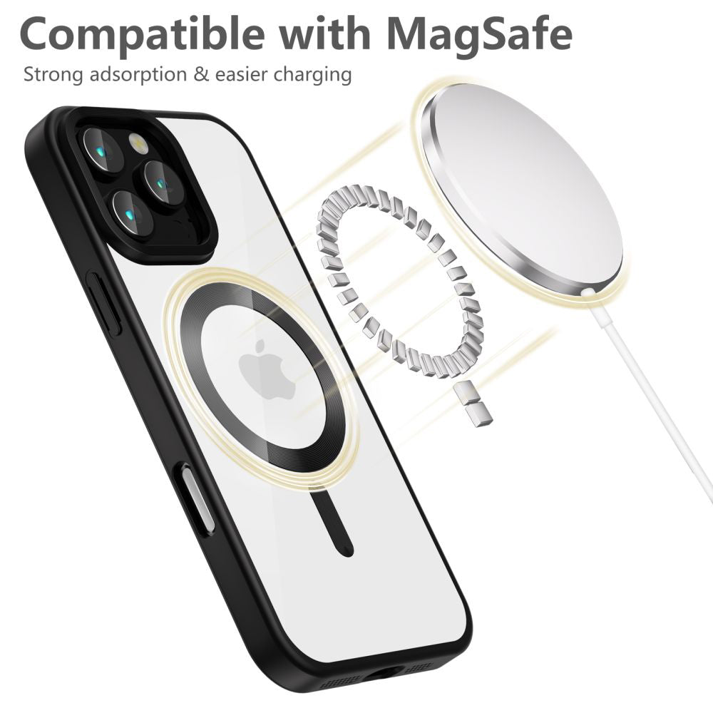 MagSafe hoesje voor Apple iPhone 16 Pro Max, Tech-Protect, Magflex Satin, zwart 