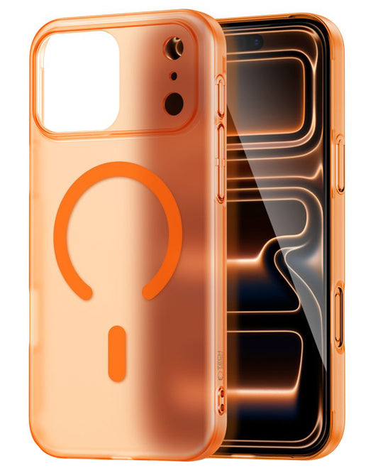 MagSafe Hülle für Apple iPhone 17 Pro Max, Tech-Protect, MagSlim, Matt Orange