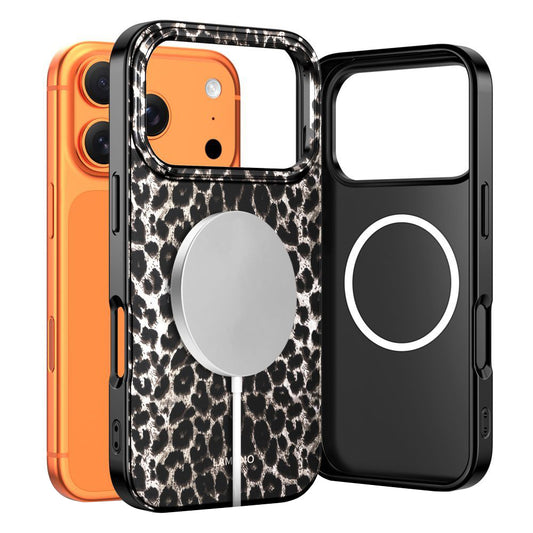 MagSafe Hülle für Apple iPhone 17 Pro Max, Tech-Protect, Lamano Leopard, Schwarz