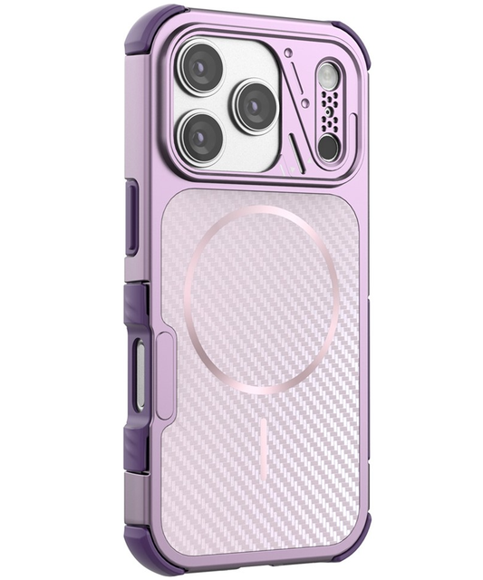 MagSafe-hoesje voor Apple iPhone 18 Pro Max / 17 Pro Max, OEM, Carbon en Hoekbescherming, Paars