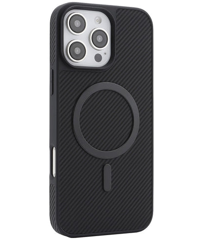 MagSafe-hoesje voor Apple iPhone 16 Pro, OEM, Carbon Metal Ring, Zwart