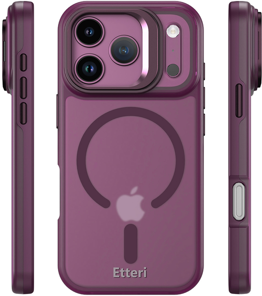 MagSafe-hoesje voor Apple iPhone 18 Pro / 17 Pro, Etteri, Morning Fog, Wijnrood