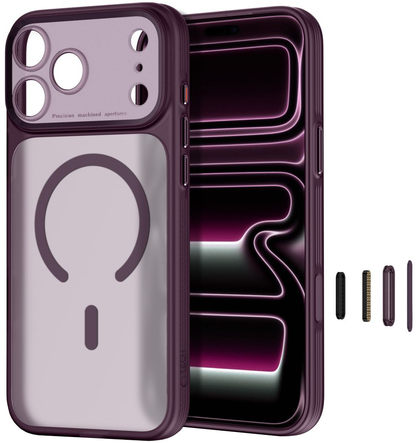 MagSafe-Hülle für Apple iPhone 18 Pro / 17 Pro, Tech-Protect, MagPeak CC, Mattes Burgunderrot