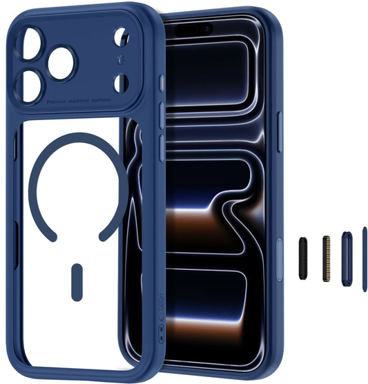Coque MagSafe pour Apple iPhone 18 Pro Max / 17 Pro Max, Tech-Protect, MagPeak CC, Bleu marine