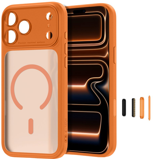 Coque MagSafe pour Apple iPhone 18 Pro Max / 17 Pro Max, Tech-Protect, MagPeak CC, Orange Mat