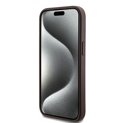 MagSafe Case for Apple iPhone 15 Plus, Guess, 4G Colored Ring, Brown GUHMP15MG4GFRW