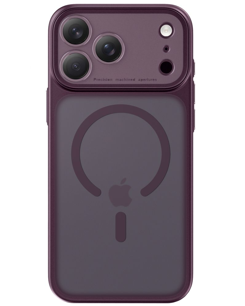 MagSafe-Hülle für Apple iPhone 18 Pro / 17 Pro, Tech-Protect, MagPeak CC, Mattes Burgunderrot