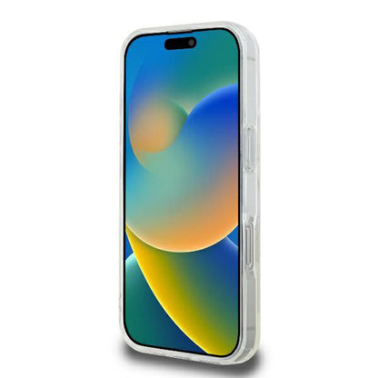 MagSafe Hülle für Apple iPhone 16 Pro, Guess, IML Glitter Ring, Transparent GUHMP16LHFGERET