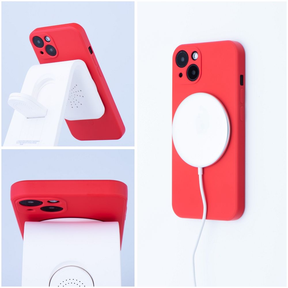 MagSafe-hoesje voor Apple iPhone 17e / 16e, OEM, Silicone Mag, Rood