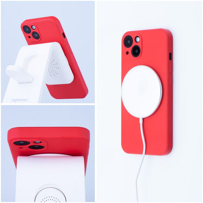 MagSafe-hoesje voor Apple iPhone 17e / 16e, OEM, Silicone Mag, Rood