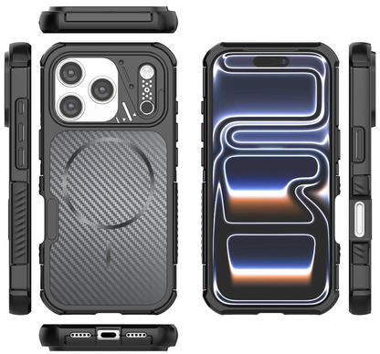 MagSafe-Hülle für Apple iPhone 18 Pro / 17 Pro, OEM, Carbon- und Eckenschutz, Schwarz