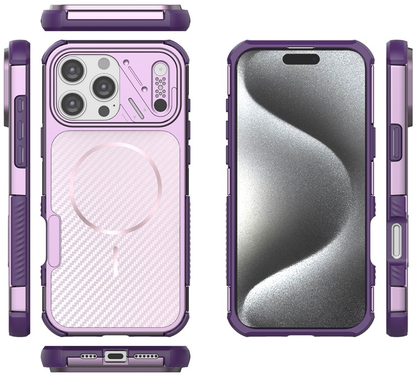 MagSafe-hoesje voor Apple iPhone 16 Pro, OEM, Carbon en Hoekbescherming, Paars