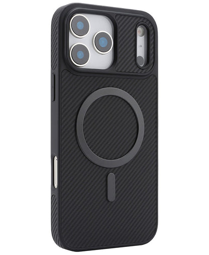 MagSafe-hoesje voor Apple iPhone 17 Pro, OEM, Carbon Metal Ring, Zwart